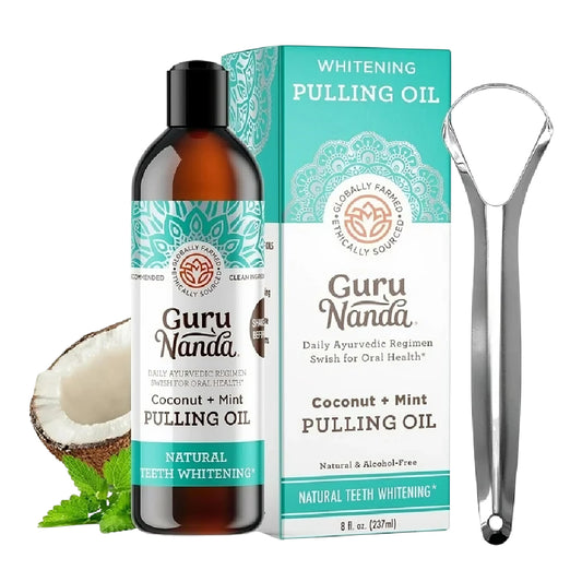 GuruNanda Cocomint– Enjuague Bucal Detox con Coco + Menta Aliento Fresco y Encías Sanas