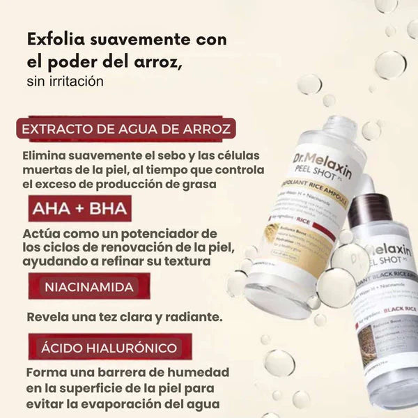 ¡Transforma tu piel en minutos! DrMelaxin Ampolla Rice & Black Rice 30ml